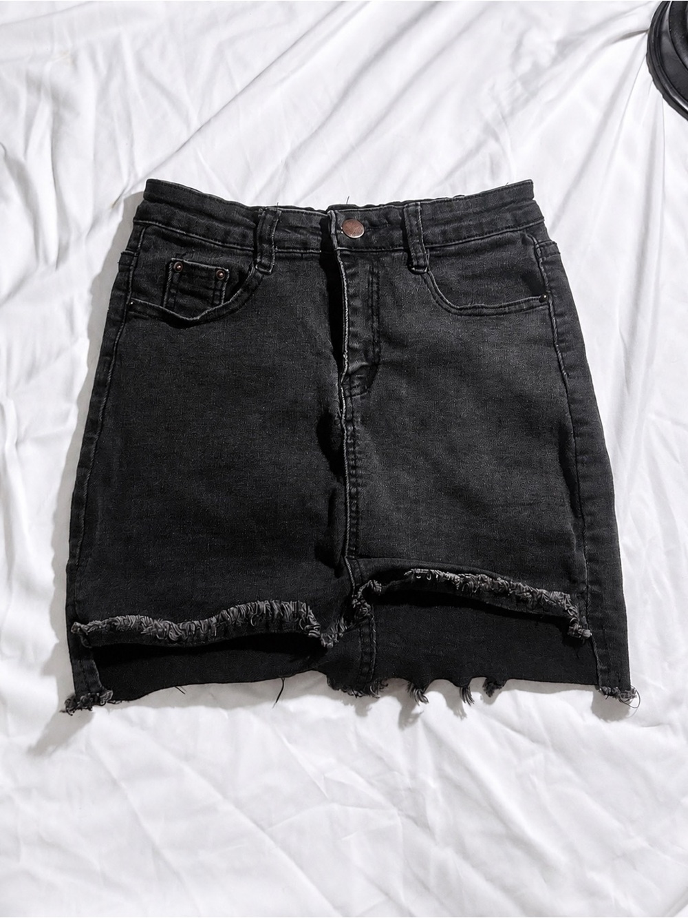 black denim skirt